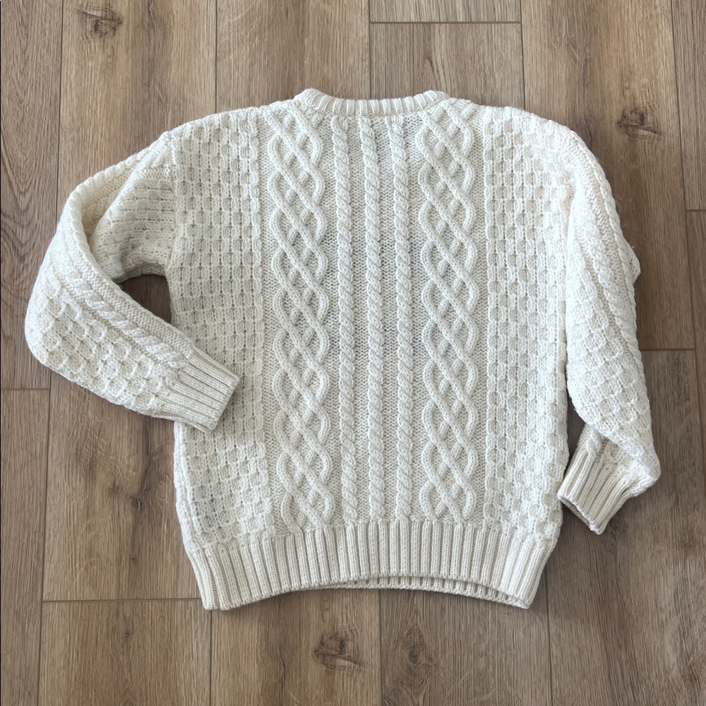 Penn State Cable Knit Wool Cream Sweater - Picture 3 of 4